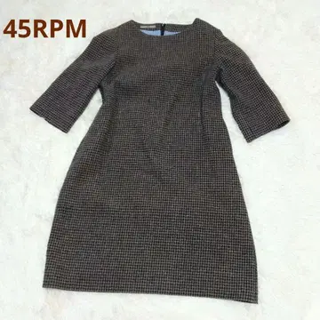 [ 새상품급 ] 빅 사이즈 45R 울 혼방 원피스 하운드투스 롱 원피스