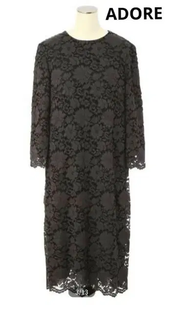 ADORE 레이스 원피스 차콜 그레이