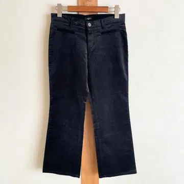 썸씽 벨로아 크롭 팬츠 블랙 가을/겨울 캐주얼 스트레치 있음 M