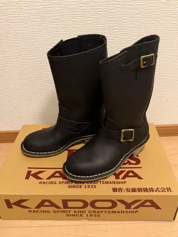 [KADOYA] 블랙 엔지니어 부츠 가죽