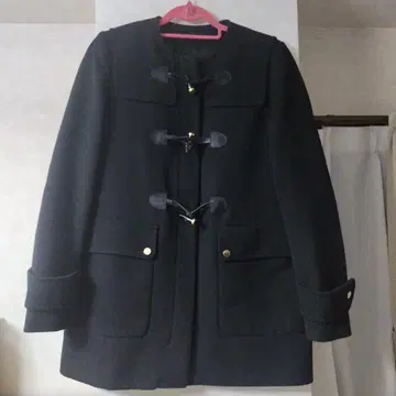 블랙 더플 코트 토글 버튼