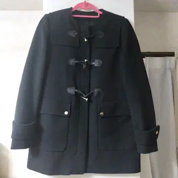 블랙 더플 코트 토글 버튼