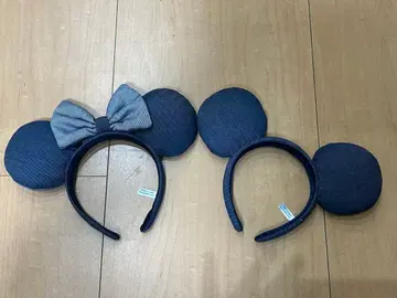 디즈니 미키 미니 데님 머리띠 2개 세트