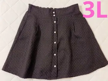 미사용 리제이 펄 버튼 트위드 플레어 스커트