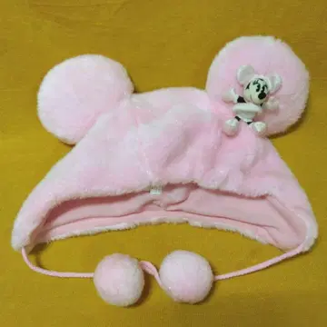 TDR 디즈니 미니 귀 마스코트 부착 팬캡 라메입 핑크 w11