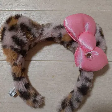 USJ 레오파드 무늬 키티 리본 머리띠