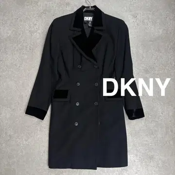 다나카란 DKNY 더블 브레스트 체스터 코트 2 울 실크
