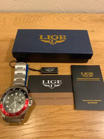 [ 미사용 새상품 ] LIGE GMT 손목시계 스테인리스 스틸