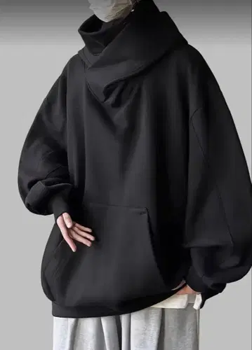 오버 사이즈 블랙 후드티 남녀 공용