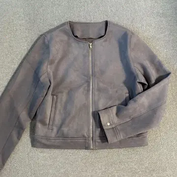 스웨이드 터치 노카라 자켓 거의 미사용