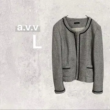 에베베 노카라 자켓 트위드 아우터 L 빅 사이즈