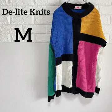 컬러풀 [ De-lite Knits ] M 멀티 컬러 니트 스웨터 긴팔