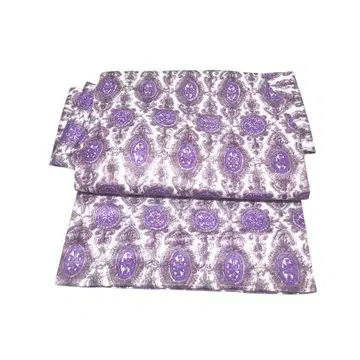 나고야 오비 보라색 무늬 리메이크용 기모노 오비 패션 일본 의류