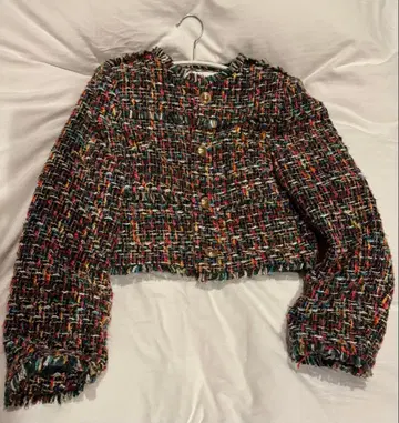 MOUSSY 노카라 트위드 자켓