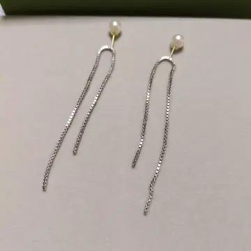 펄 장식 실버 귀걸이