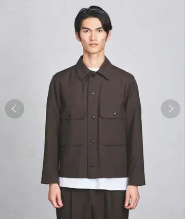 UNITED ARROWS 유틸리티 자켓 울 브라운 S