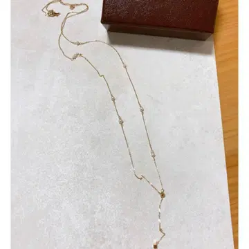 골드 담수 펄 장식 롱 목걸이