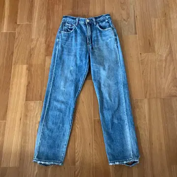 일본제 RISLEY 스트레이트 데님 블루 데미지 가공