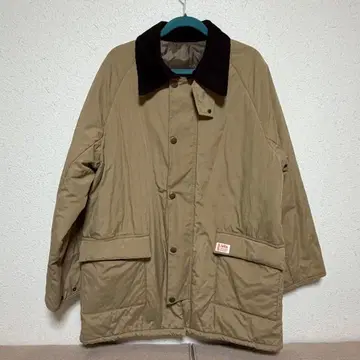 클래식 엘프 배색 카라 볼륨 충전솜 블루종 베이지