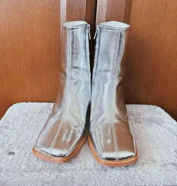 PUBLIC TOKYO 실버 클리어힐 부츠 23cm