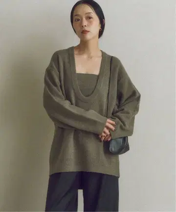 택 포함 새상품 Plage 플라주 MY_Uneck 니트/U넥 니트