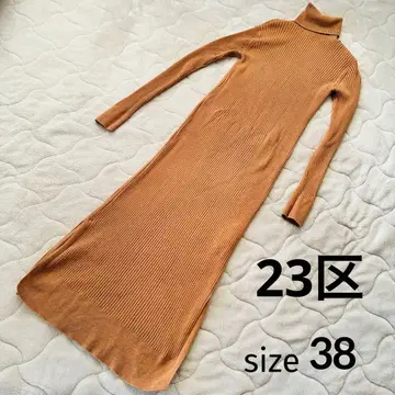 23구 카멜 터틀넥 니트 원피스 38