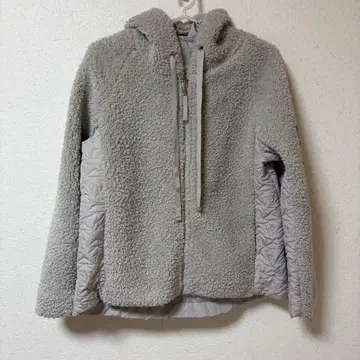 새상품 후드 부착 그레이 플리스 자켓