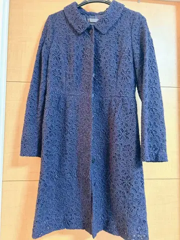 네이비 레이스 코트 긴팔