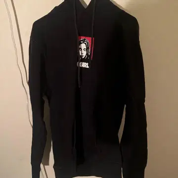 X-GIRL 블랙 후드 부착 후드티