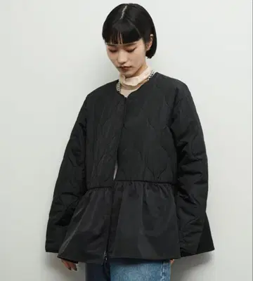 타임세일 Shelly island 퀼트 페플럼 숏코트