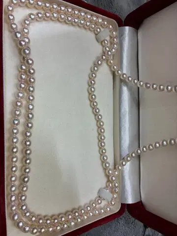 [ 유품 정리 ] 최상급 천연 펄 목걸이 롱 k14 클로징