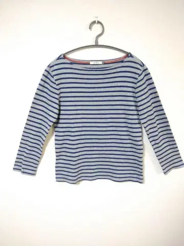 에이글 긴팔 티셔츠 여성용 S 그레이 네이비 보더 무늬 면 100%