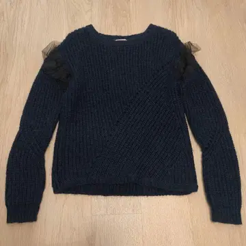 Chesty 튤 프릴 니트 스웨터 프릴