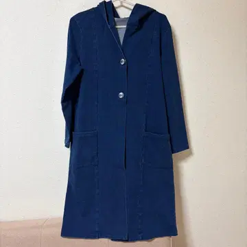 새상품 후드 부착 네이비 데님풍 자켓