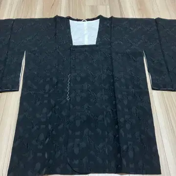 순수 실크 제작 교육용 실 부착 고급 도효 코트 블랙 상복