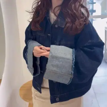 오버 사이즈 다크 데님 자켓