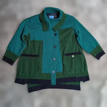 그린 계열 니트 자켓 ann 마츠오 인터내셔널