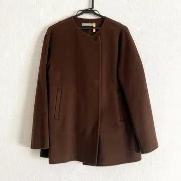 theory luxe 노카라 코트 사이즈 40 브라운 캐시미어 모 L