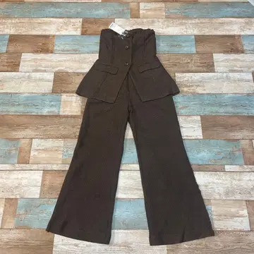 MOUSSY 브라운 스트라이프 슬랙스