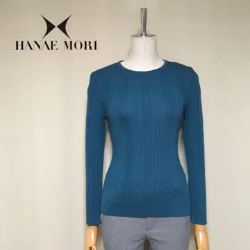 HANAE MORI 하나에모리 울 리브 크루넥 니트 스웨터 38