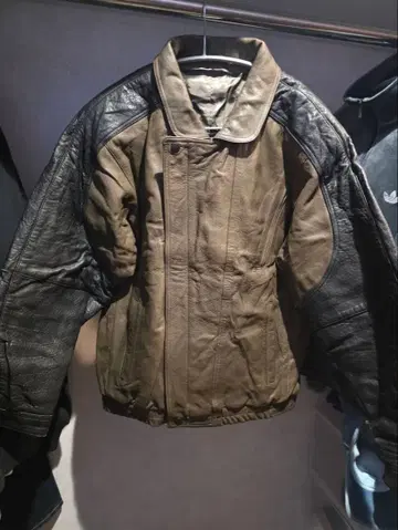 가죽 라이더 자켓 올리브 그린