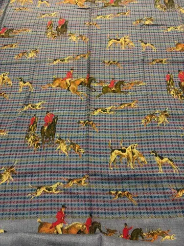 ETRO 에트로 울 실크 대형 프린트 스카프 동물 모티브 패턴