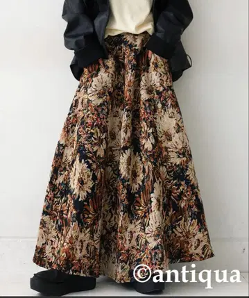 antiqua 꽃무늬 자카드 스커트 lumier
