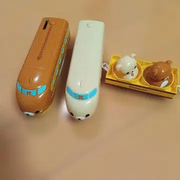 리락쿠마 기차 세트 브라운 크림색