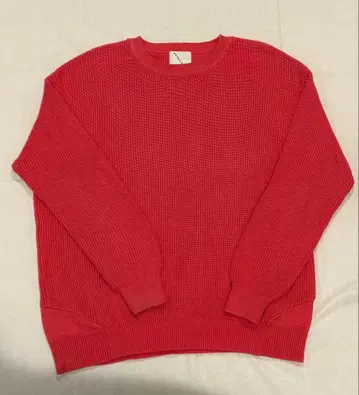 ON THE TURF 리브 니트 레드 스웨터 온더터프