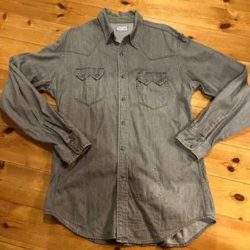 블루 블루 그레이 데님 셔츠