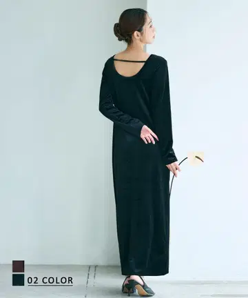 BASEMENT online 벨로아 원피스 SP 블랙