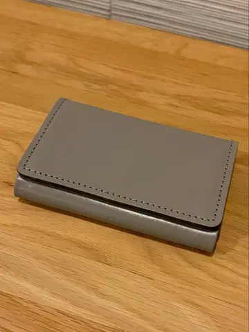 명함지갑 천연 가죽 일본제 그레이