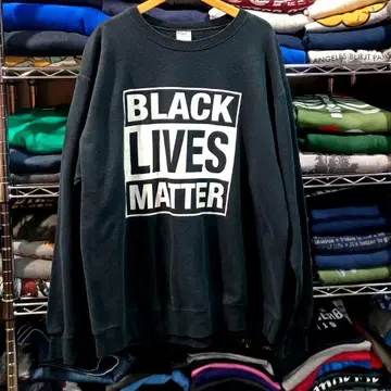 USA 구제 의류 Black Lives Matter 맨투맨 블랙 컬러