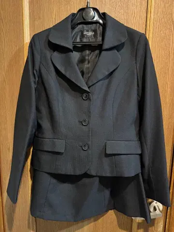 네이비 자켓 도트 무늬 드레스 셋업 3종 세트